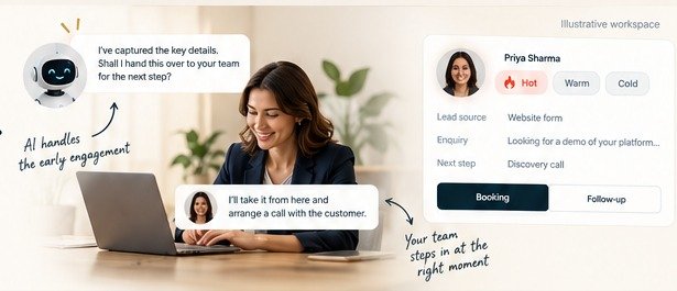 Illustrative human and AI collaboration