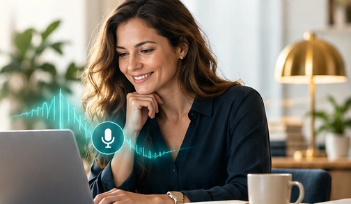 Woman reviewing her business setup on a laptop