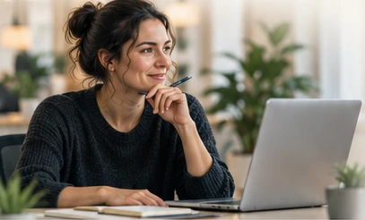 Illustrative support professional reviewing a customer request