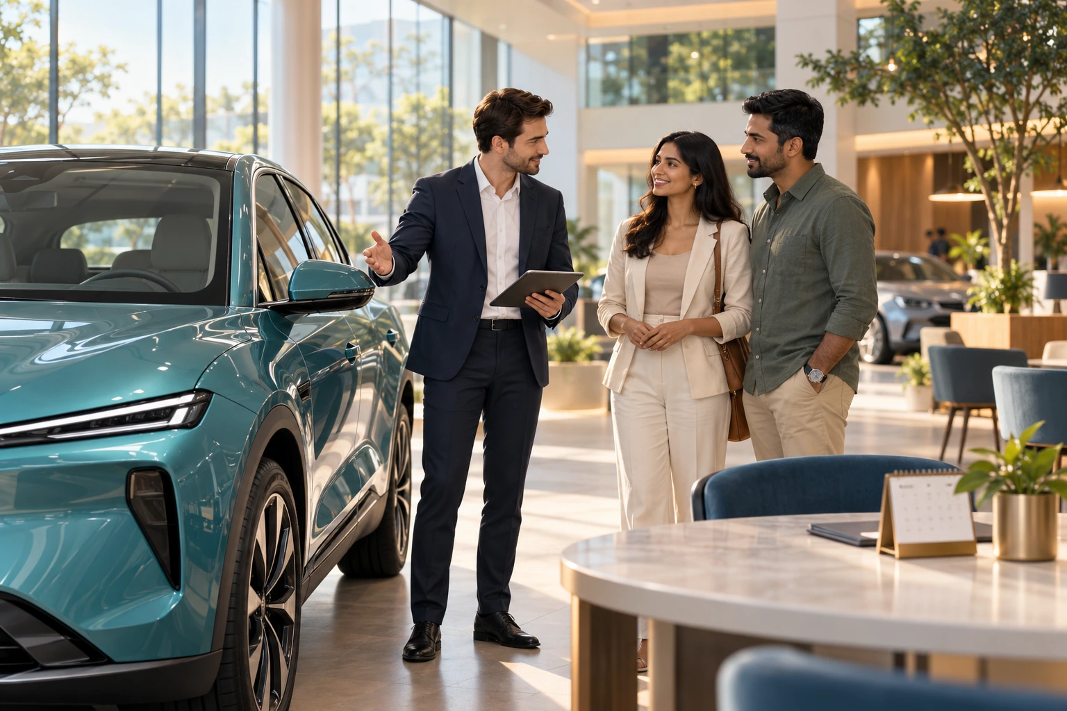 Illustrative automotive business scene