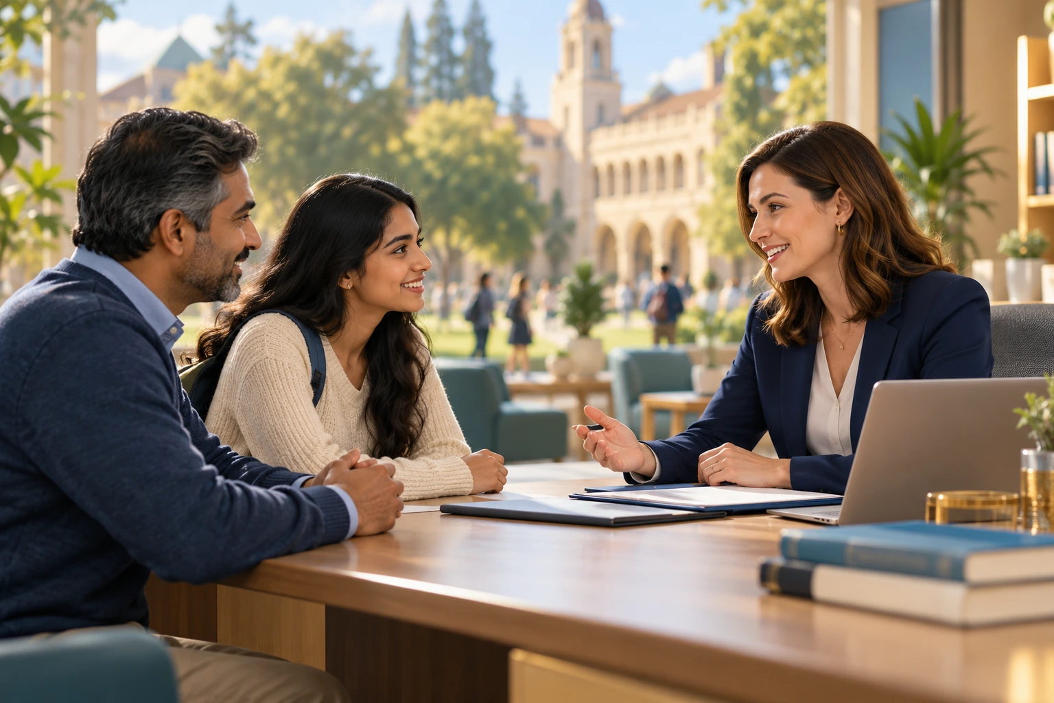 Illustrative education business scene