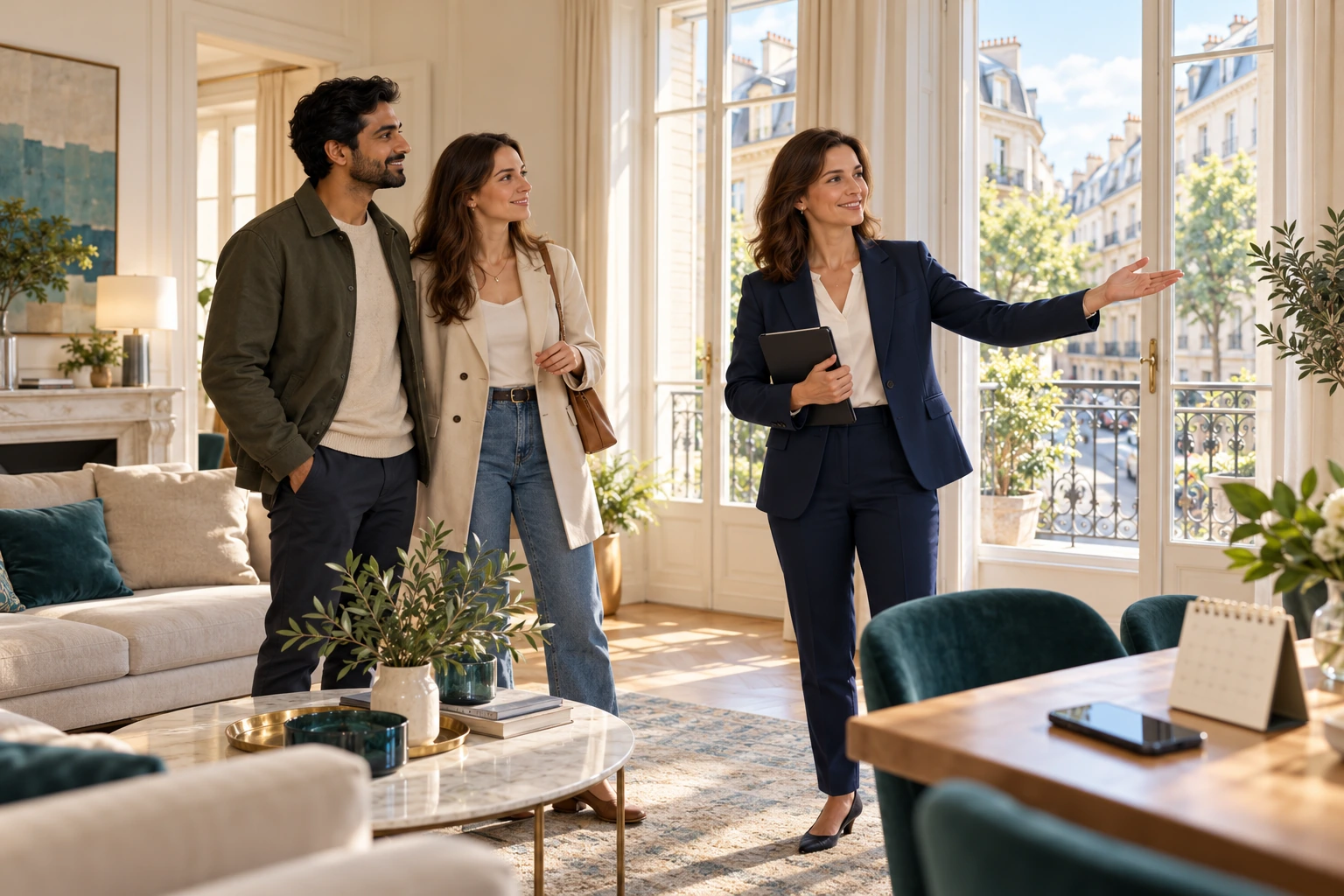 Illustrative real estate business scene
